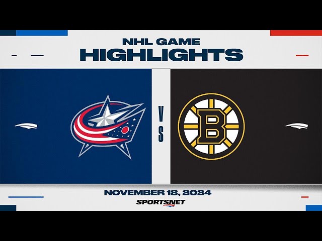 ⁣NHL Highlights | Blue Jackets vs. Bruins - November 18, 2024