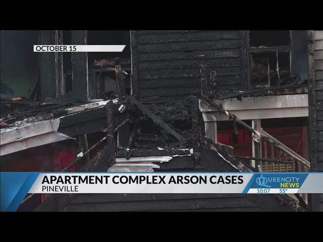 ⁣Alleged series of arson's at apartments in Pineville