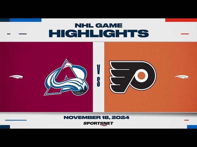 ⁣NHL Highlights | Avalanche vs. Flyers - November 18, 2024