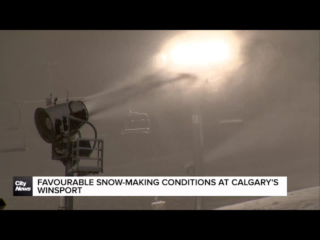 ⁣Favourable snow-making conditions at Calgary's WinSport