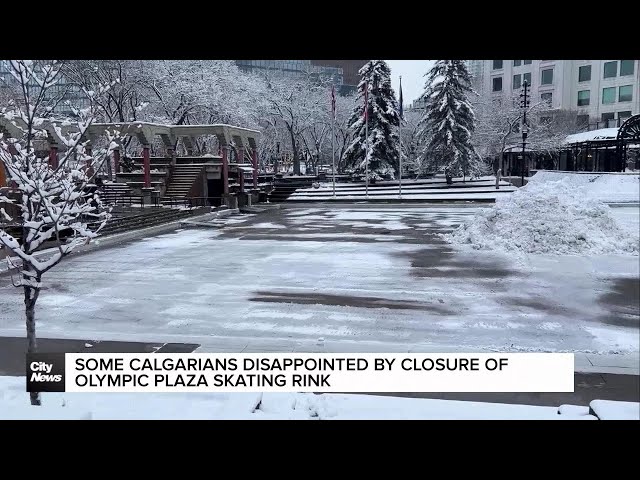 ⁣Some Calgarians disappointed by closure of Olympic Plaza skating rink