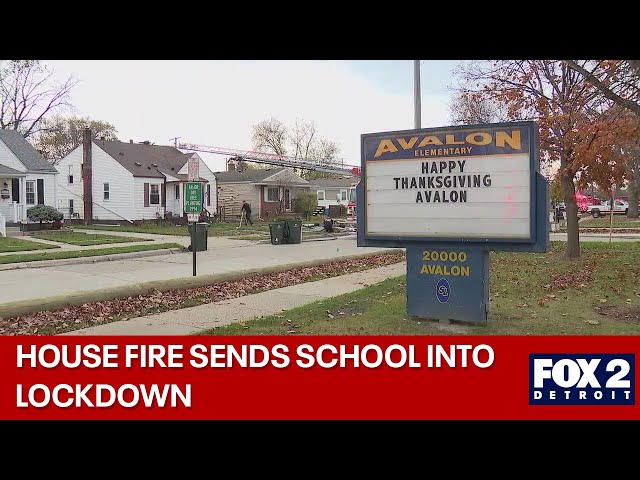 ⁣St. Clair Shores house fire sends school into lockdown