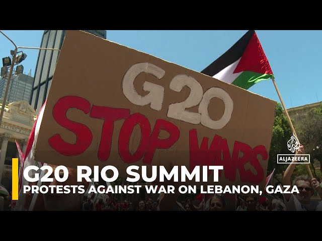 ⁣Brazil: Protestors near G20 summit demand immediate ceasefire in Gaza and Lebanon