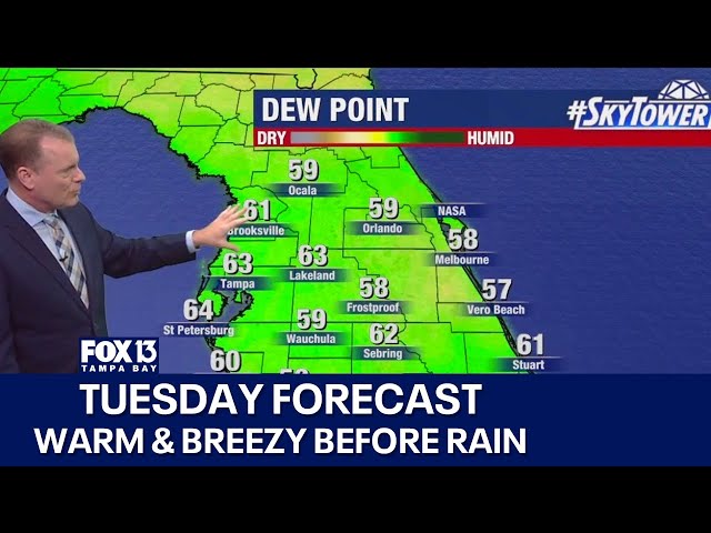 ⁣Tampa weather | Breezy & warm ahead of cold front