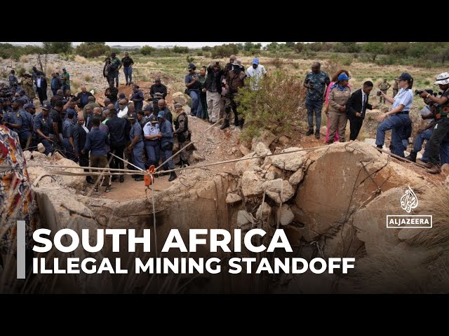 ⁣South Africa illegal mining standoff: Hundreds remain underground in disused gold mine