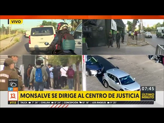 ⁣Monsalve se traslada al Centro de Justicia para la segunda jornada de formalización