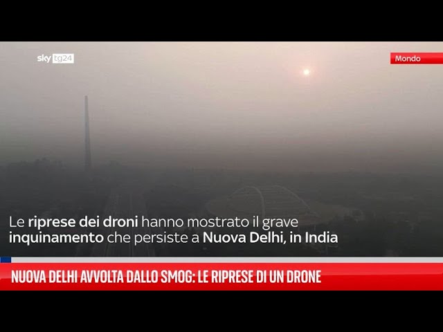 ⁣Nuova Delhi avvolta dallo smog: le riprese di un drone