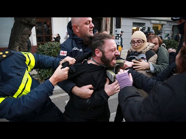 ⁣No Comment. Plusieurs arrestations lors d'une manifestation à Tbilissi