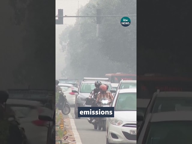 ⁣In parts of New Delhi pollution levels are 50 times higher than the WHO's safe limit #itvnews