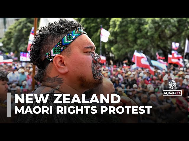 ⁣More than 40,000 protest New Zealand Maori rights bill