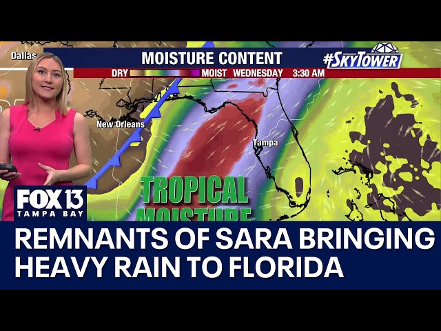 ⁣Remnants of Sara bringing heavy rain to Florida this week