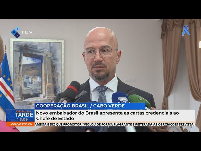 ⁣Novo embaixador do Brasil apresenta as cartas credenciais ao Chefe de Estado