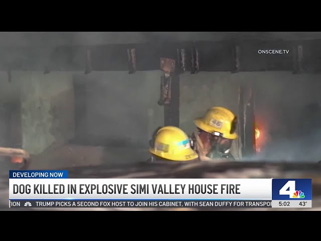 ⁣Dog killed in explosive Simi Valley house fire