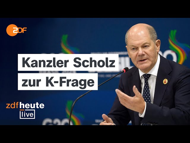 ⁣K-Frage und G20: Scholz im Interview und die Bilanz zu 1000-Tage Ukraine-Krieg | ZDFheute live