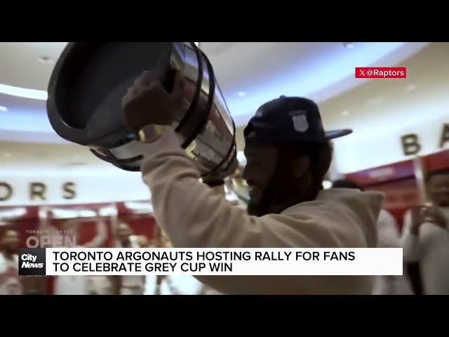 ⁣Rally celebrates Argos Grey Cup win