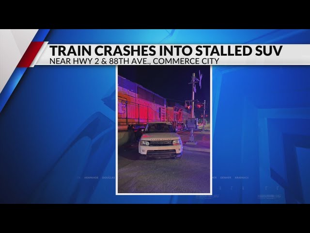 ⁣Train crashes into stopped car on railroad crossing