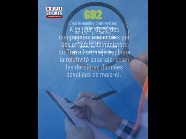 ⁣Relativité Salariale : 434 entreprises conformes sur 692 compagnies inspectées