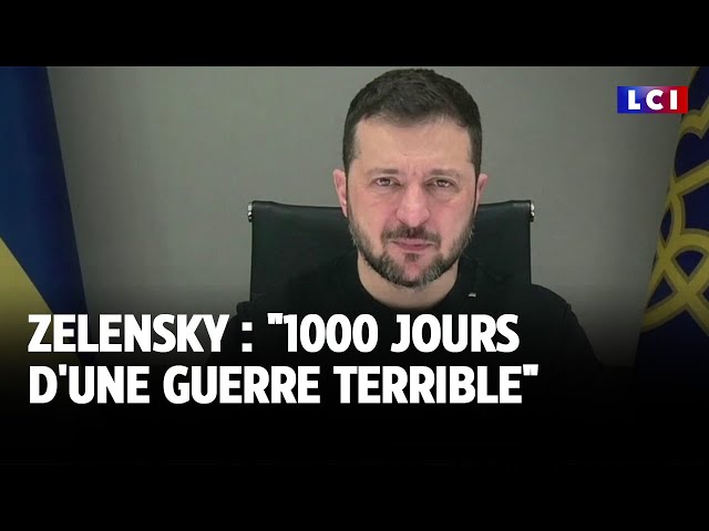 ⁣Zelensky : "1000 jours d'une guerre terrible"｜LCI