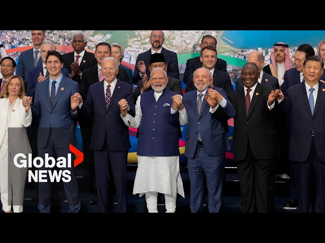 ⁣G20 summit: World leaders pose for 'family photo' in Rio de Janeiro