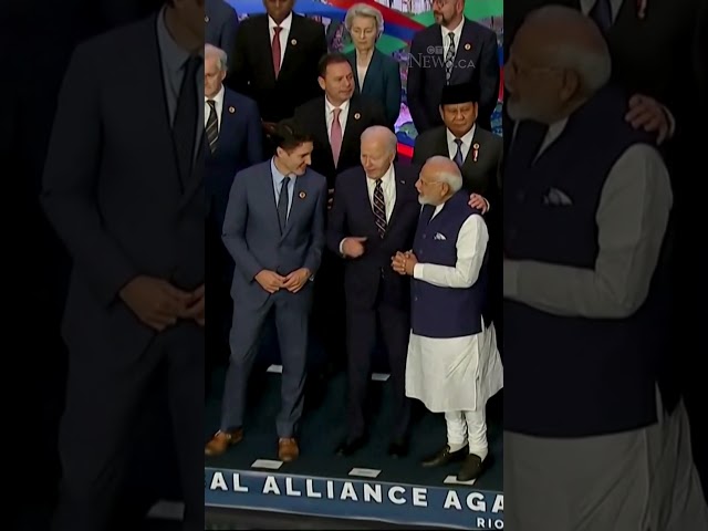 ⁣Trudeau and Modi meet briefly at G20