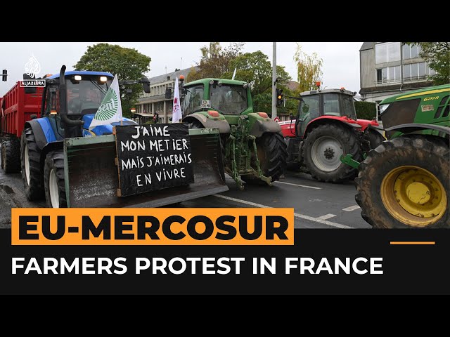 ⁣Manure, tractors and anger: Farmers in France protest EU-Mercosur deal | #AJshorts