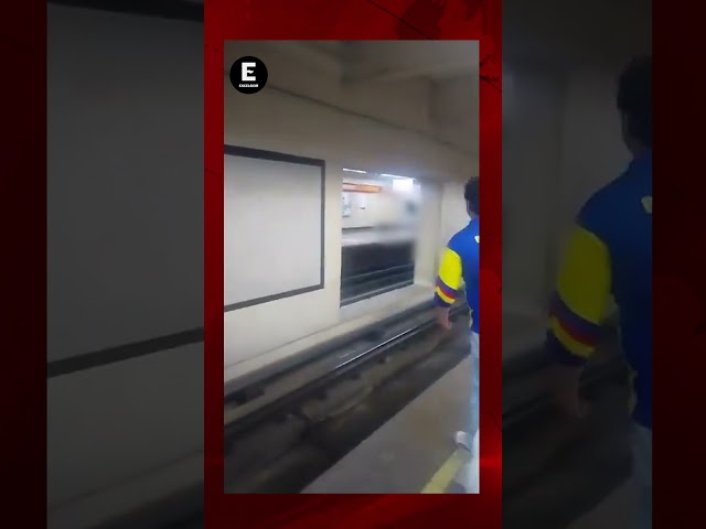 ⁣Momento exacto del ataque a usuarios en Metro Tacubaya, CDMX