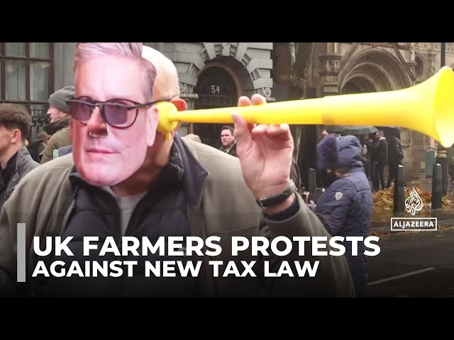 ⁣UK farmers protests: Thousands gather at parliament against new tax law