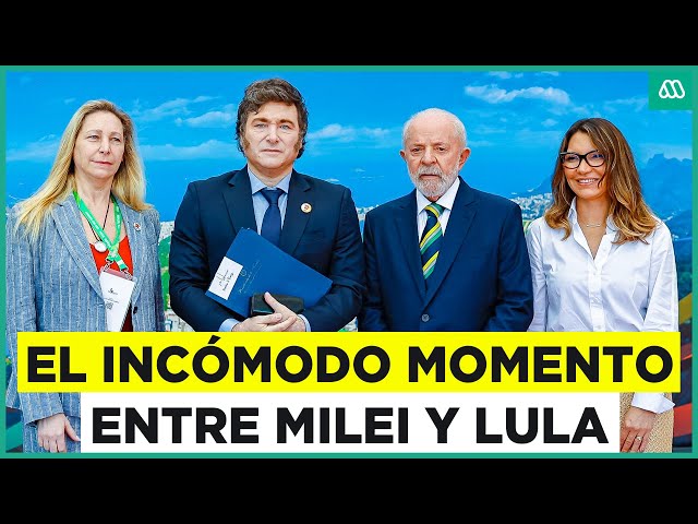 ⁣El frío saludo entre Javier Milei y Lula da Silva