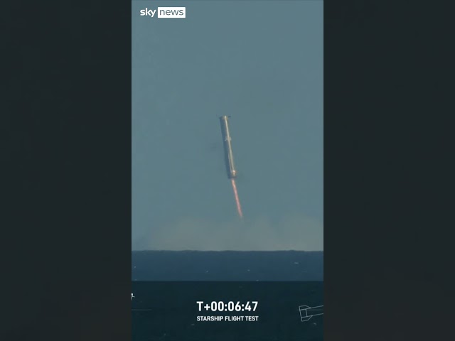 ⁣SpaceX Starship booster splashes down in water off Texas