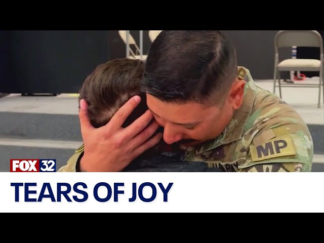 ⁣Across America: Military dad surprises kids at school