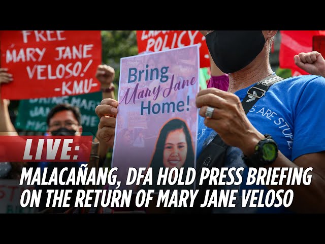 ⁣LIVE: Malacañang, DFA hold press briefing on the return of Mary Jane Veloso | ABS-CBN News