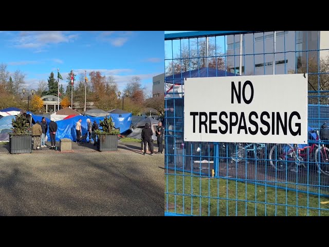 ⁣City officials raise fences around Abbotsford homeless encampment