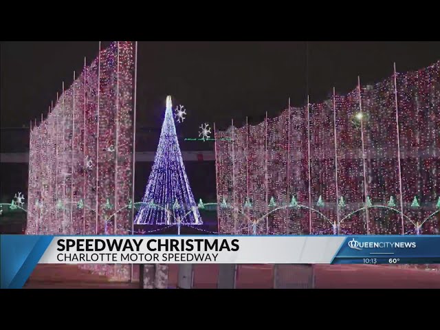 ⁣Behind the scenes look at setup for Speedway Christmas lights