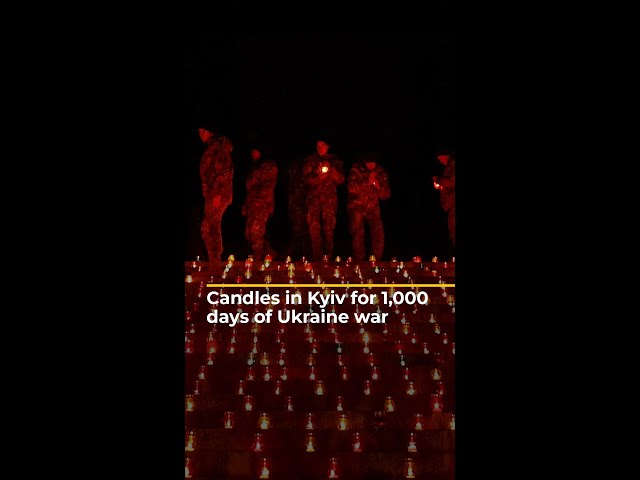 ⁣Candles in Kyiv for 1,000 days of Ukraine war | AJ #shorts