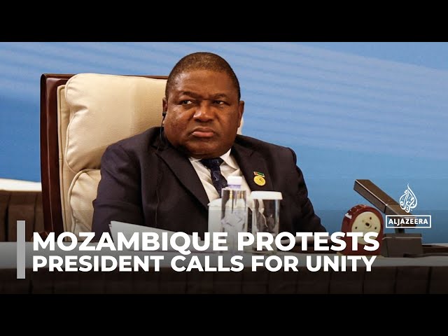 ⁣Mozambique protests: President calls for unity in ‘challenging times’