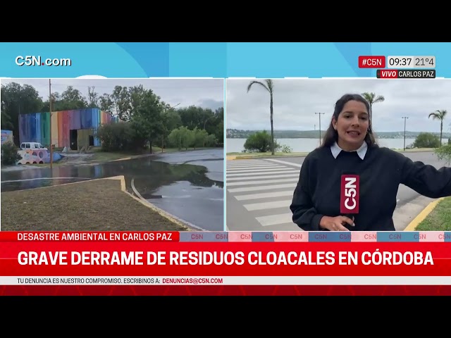 ⁣DESASTRE AMBIENTAL en CARLOS PAZ: DESBORDE de RESIDUOS CLOACALES en las CALLES