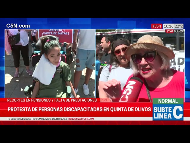 ⁣PROTESTA de PERSONAS DISCAPACITADAS en la QUINTA de OLIVOS