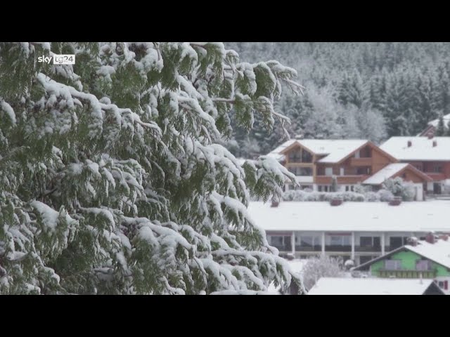 ⁣Germania, prima neve nella regione dell'Algovia