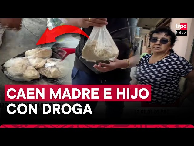 ⁣La Libertad: Policía detiene a madre e hijo con 22 kilos de pasta básica de cocaína en Trujillo