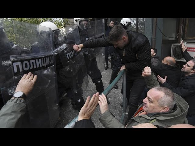 ⁣Protests continue in Serbia over deadly train station awning collapse