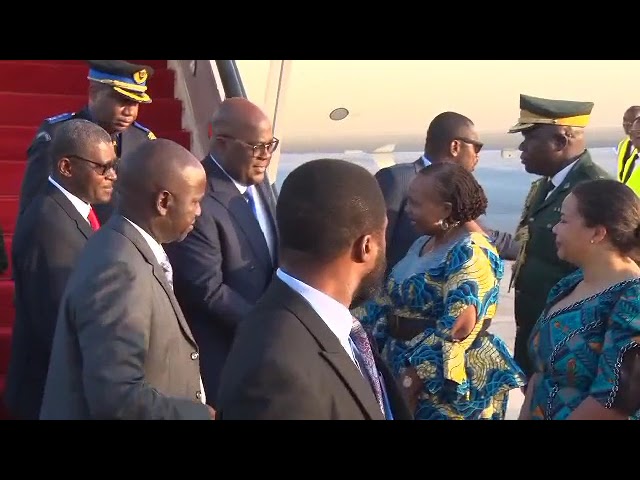 ⁣DRC's President Felix Tshisekedi jets in for the SADC Extraordinary Summit