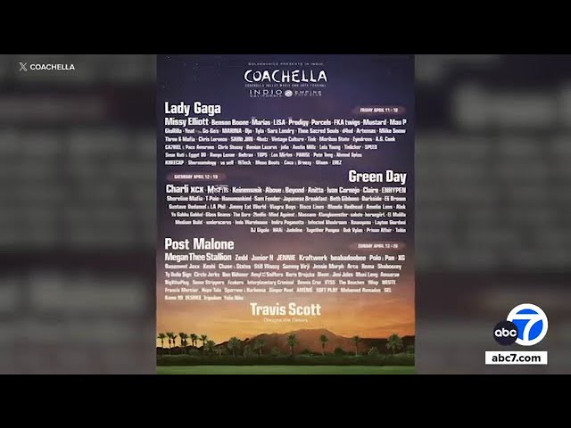 ⁣Coachella 2025 announces lineup with Lady Gaga, Green Day, Post Malone among headliners