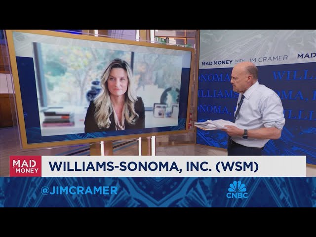 ⁣Williams-Sonoma CEO Laura Alber goes one-on-one with Jim Cramer