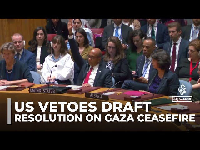 ⁣UN security council vote: US vetoes draft resolution on Gaza ceasefire