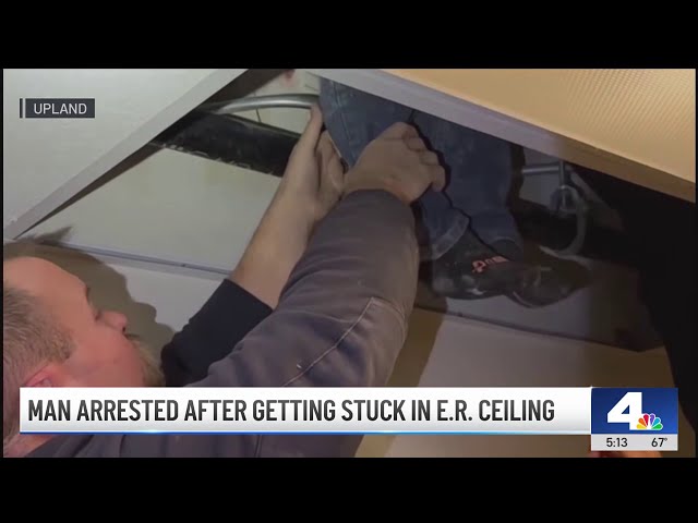 Man arrested after getting stuck in Upland emergency room ceiling