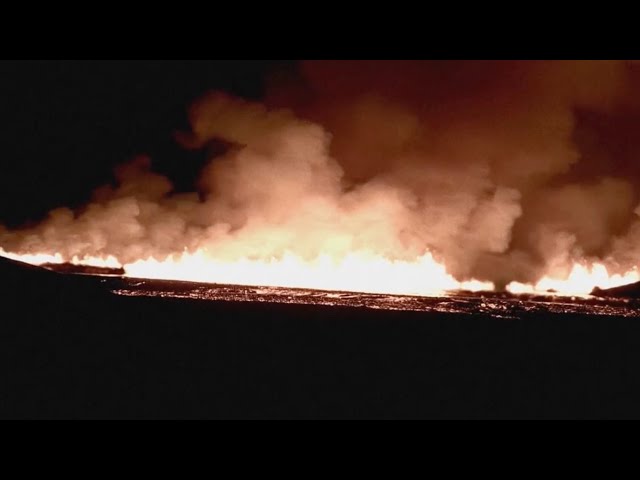 ⁣Live: Icelandic volcano erupts for 10th time in three years