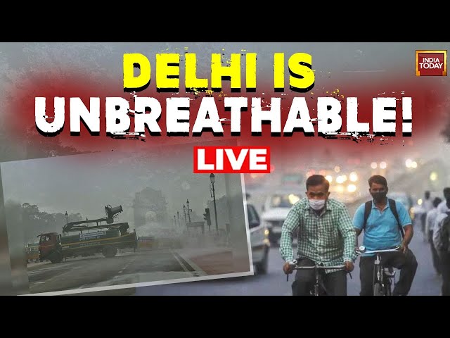 ⁣Delhi Pollution LIVE Updates: Toxic Smog Blankets Delhi As AQI Hits Over 400-mark | Delhi News