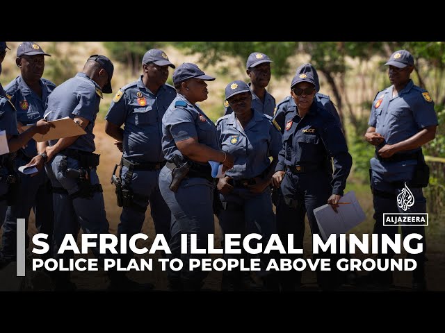 ⁣South Africa illegal mining standoff: Police plan to bring hundreds of people above ground