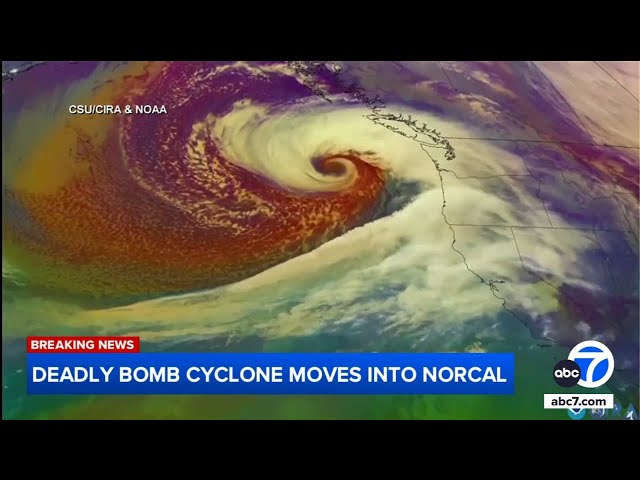 ⁣Bomb cyclone slams Northern California, knocking out power, delaying flights