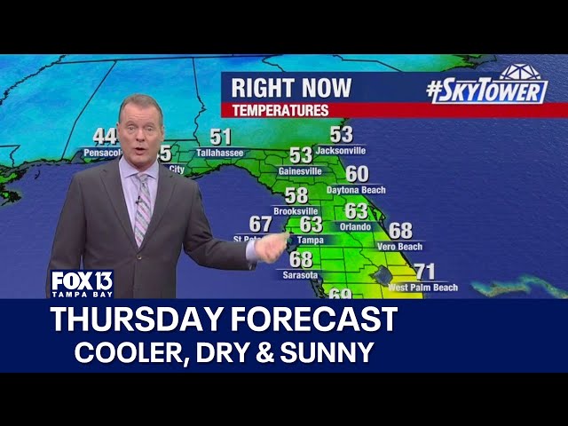 ⁣Tampa weather | Cooler, dry & sunny